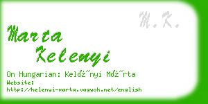 marta kelenyi business card